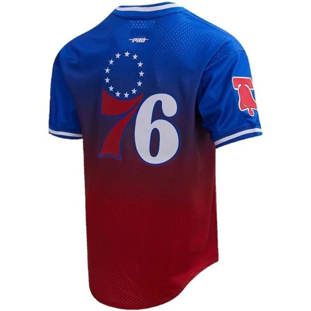 Pro Standard Post Joel Embiid Royal/Red Philadelphia 76ers Ombre Jersey 2XL XXL‎ - Picture 2 of 9